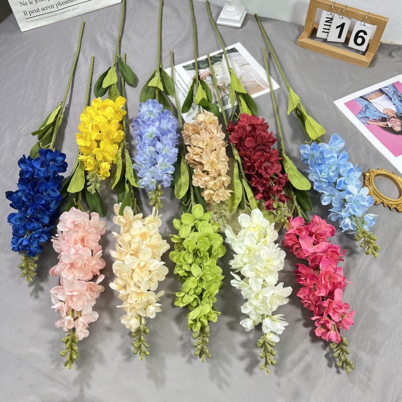 Artificial Hyacinth Green Leaves Violet Fake Silk Artificial Flowers Mariage Birthday Party Bridal Floral Home Decoration