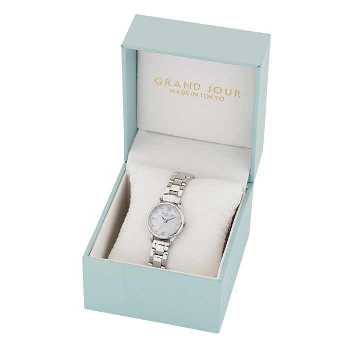 WYPRODUKOWANO W TOKIO Metalowy Pasek Wodoodporność 3 ATM [GRAND JOUR] Zegarek z Masą Perłową,