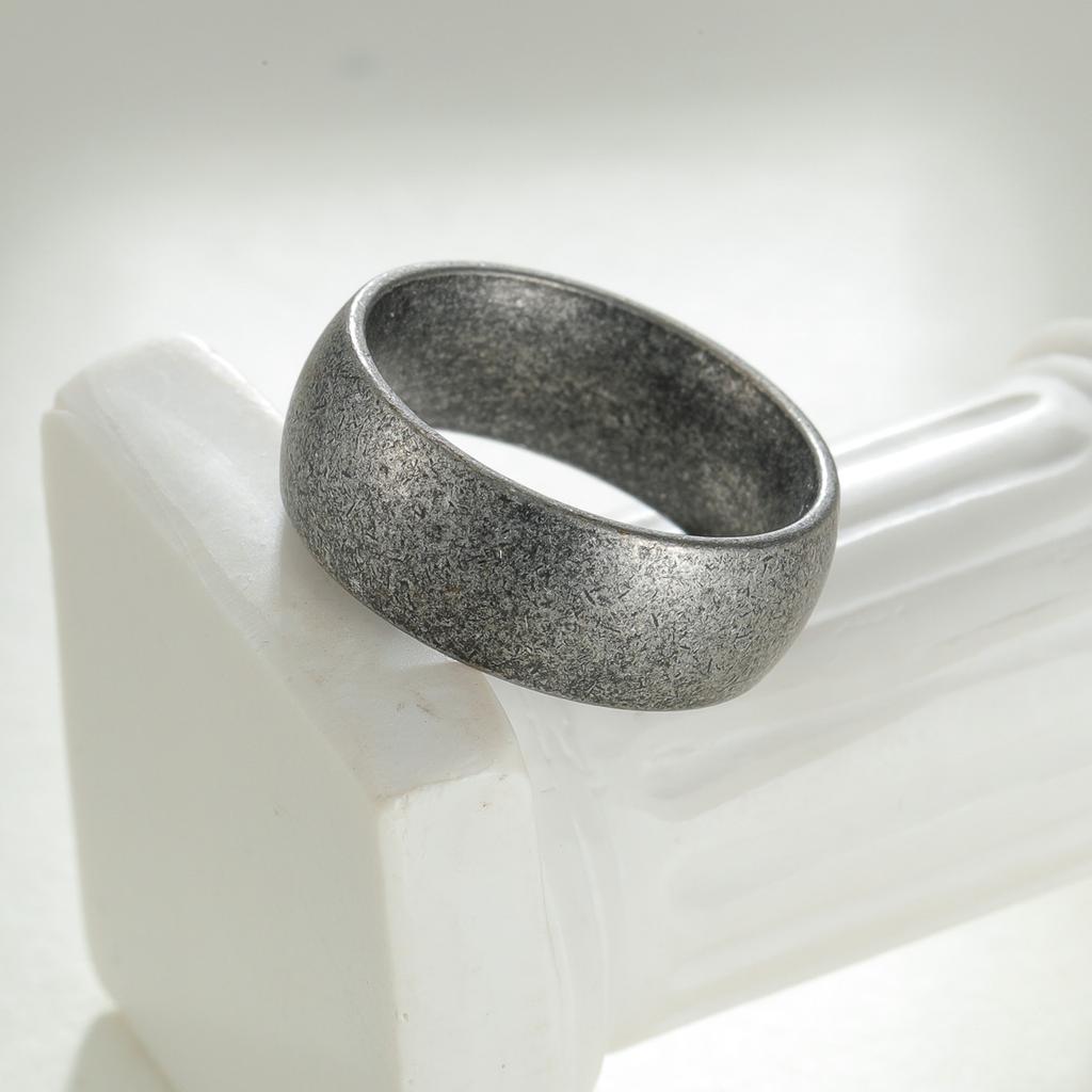 Retro Metal 6/8mm Antique Distressed Wide Ring For Men Stainless Steel Ring Punk Gothic Rock Hiphop Accessories Jewelry Gift