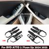 LHD RHD For BYD ATTO 2 UP 2024 2025 ABS Carbonfiber Window Rise Switch Cover Glass Button Lift Control Panle Cover Accessories