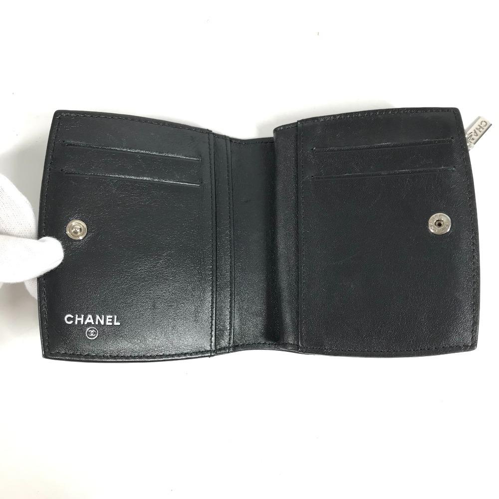 CHANEL Makeup palette CC CC Mark logo Compact Folded wallet enamel Black/White