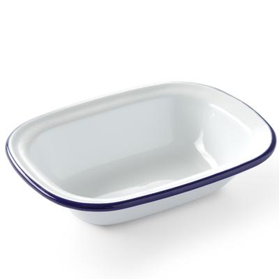 Rechteckige weiße emaillierte Schale 175x130mm Hendi 621202