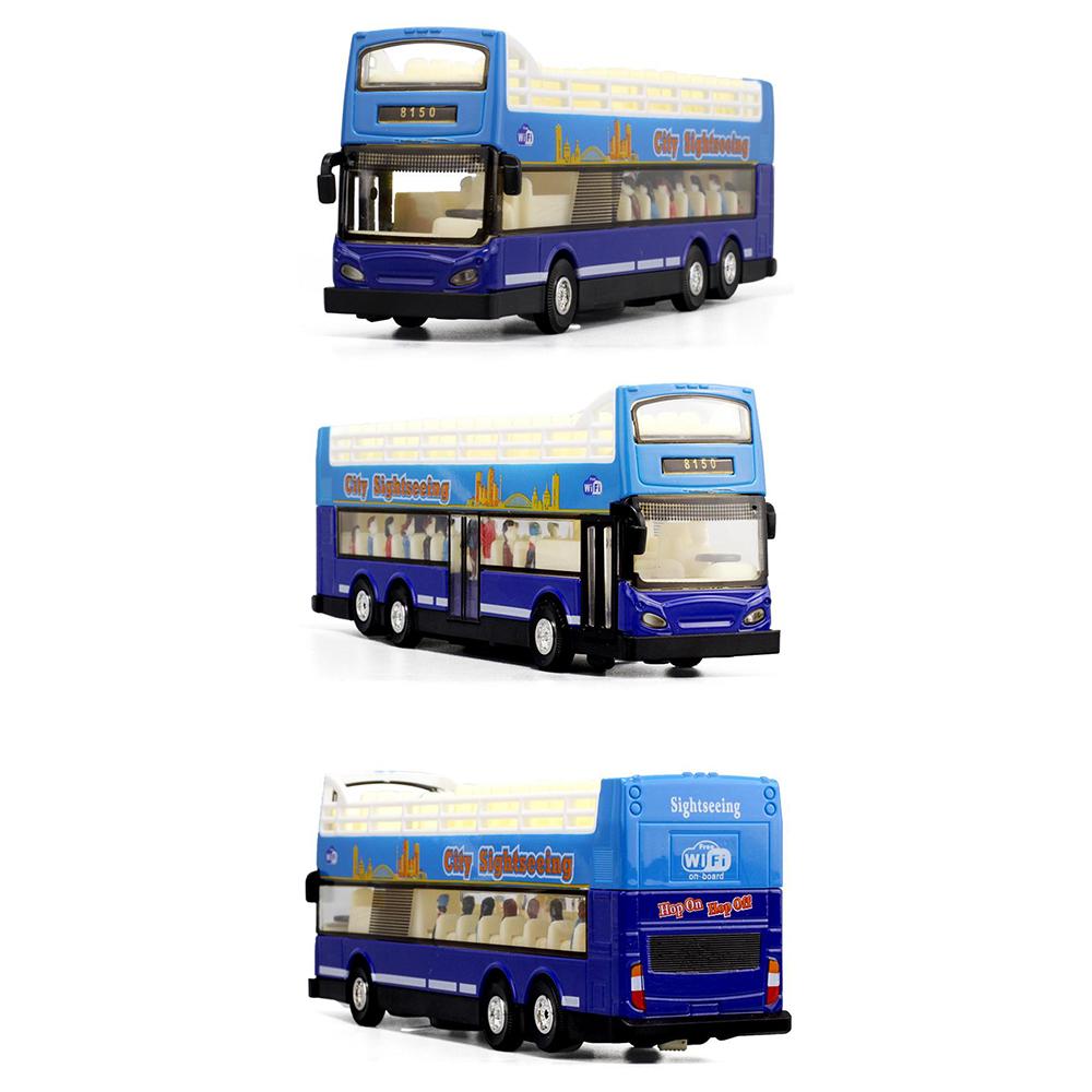 Autobuz din aliaj, autobuz cu două etaje, mașini muzicale cu sunet și lumină, jucării