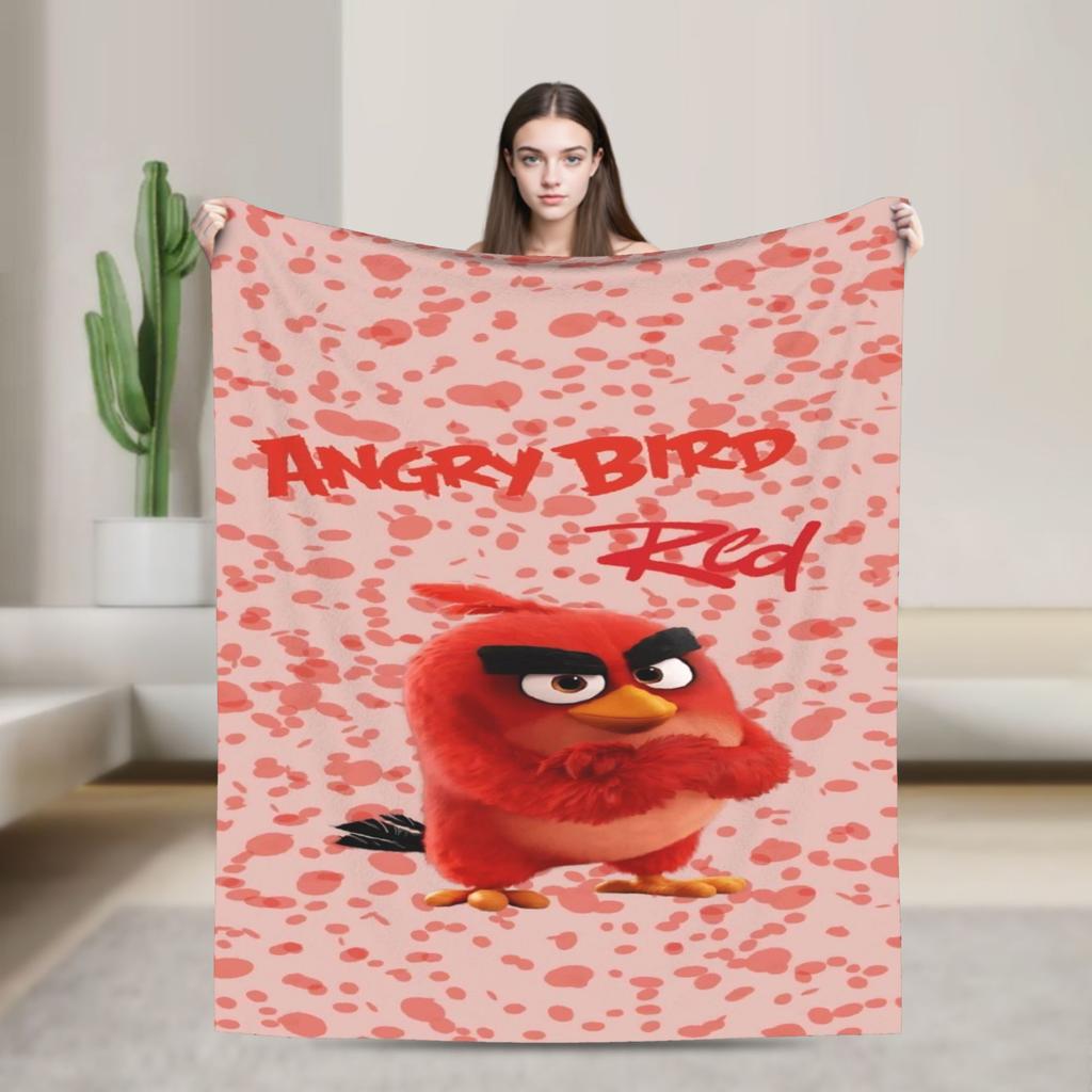 Coperta in Peluche Cartoon Angry Birds A-A per Bambine e Bambini Coperta Plaid in Flanella Morbida Qualità Personalizzata Copriletto Idea Regalo