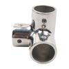 Boat Handrail Corner Fitting Tees Connector 316 Stainless Steel Rail Joint with Slip-On Tube Design and Set Screws for Assembly Work