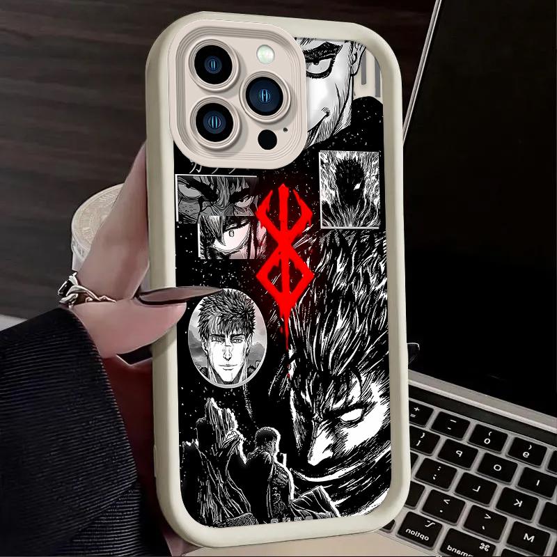 Berserk Guts Anime Phone Case for iPhone 17 Air 16 16E 15 14 13 12 11 Pro Max X XS X S Max XR SE 2020 SE4 7 8 Silicone Cover