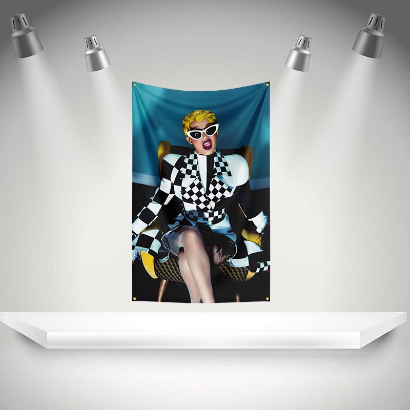 C-Cardis B Flag Rock Music Band Banner HD Printing Tapestry Exhibition, Music Band Fans, Garage Decor