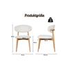 Chaise en bois - MUVOE - Daisy - Lot de 2 - Rembourrée - Design contemporain - Blanc/Naturel