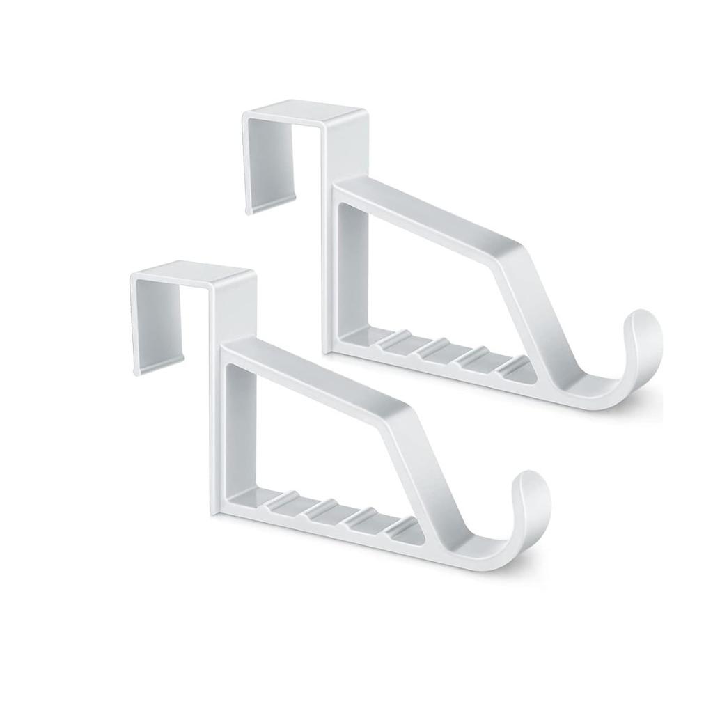 2 Stück Über-Tür-Haken für Kleiderbügel - Extra starker weißer Kunststoff Über-Tür-Haken zum Aufhängen von Kleidung, Handtüchern, Bademänteln, Hüten, Taschen