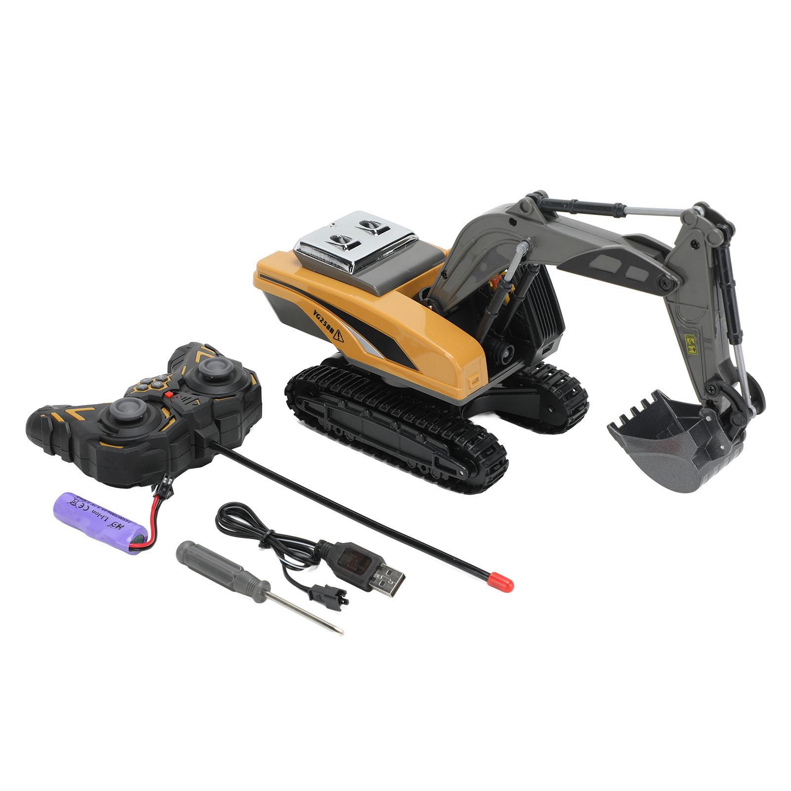 

Remote Control Excavator 1:24 High Simulation Durable Plastic Metal Hand Eye Coordination RC Digger for Kids Ages Over 6 1xBattery