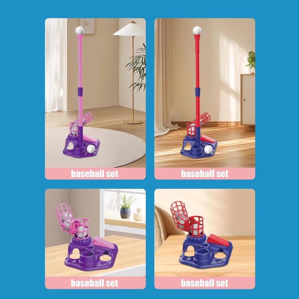 Non-Toxic Baseball Game 3 In 1 Catapult Launcher Adjustable Height Train Children Parent-Child Interactive Outdoor Sport Toy For Children Gift