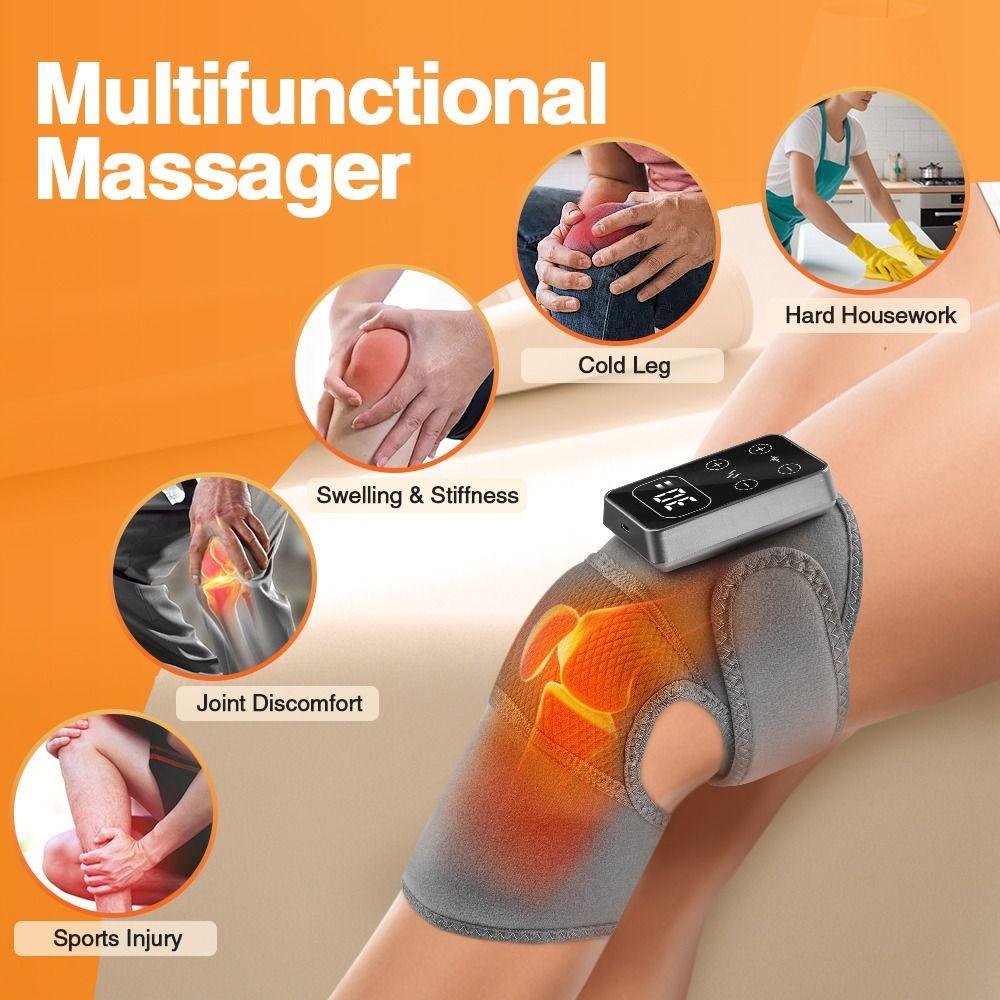 Multifunction Heat Knee Massage Brace Rechargeable Knee Joint Massager  Improve Bood Circulation