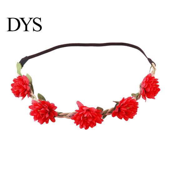 Nature Inspired Hair Accessory Flower Headband, Crown, Headpiece, Boho Floral Wreath Headband Artificial for Travel Wedding Birthday Festival