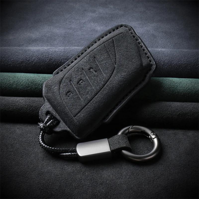 Leather Car Key Case For Lexus Nx Gs Rx Is Es Gx Lx Rc 200 250 350 Ls 450H 300H Suede Keychain Accessories