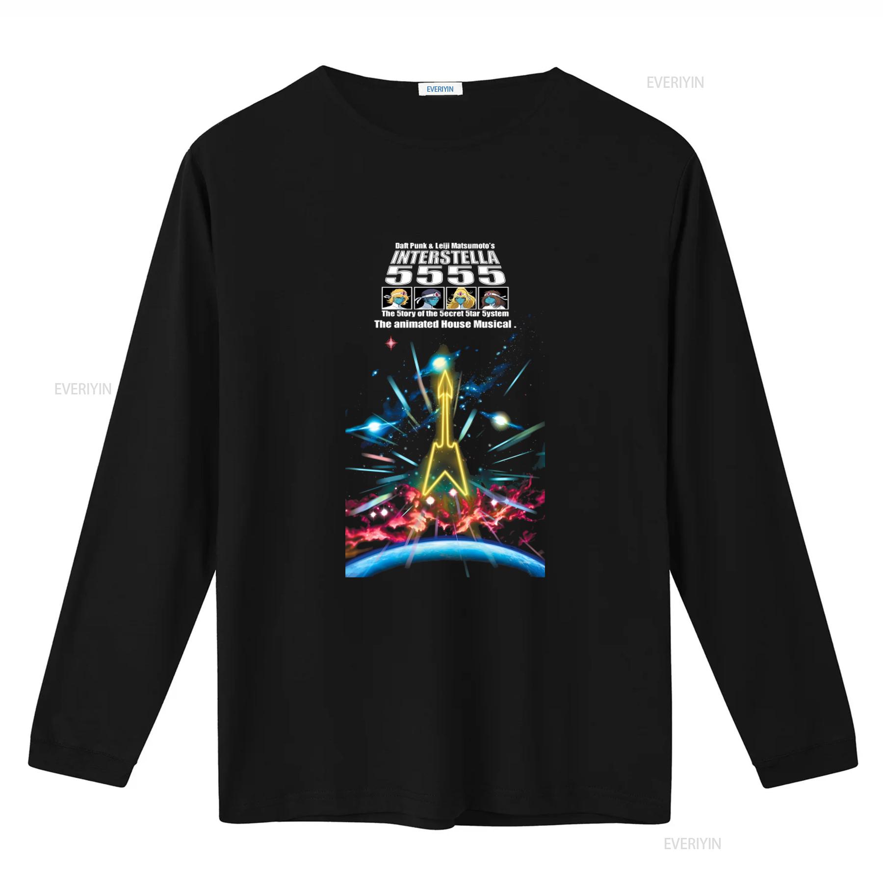 Interstella 5555 V2 Movie Poster 2003 T Shirt Black All Sizes S 5XL Sci Fi Space Design High Quality Print vintage Washed S