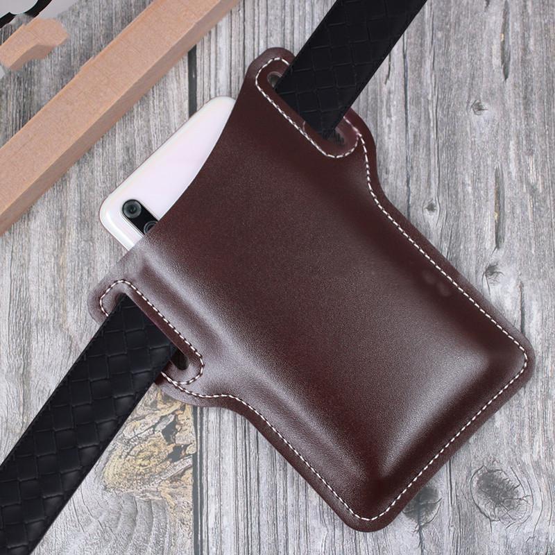 Waist-Hanging Leather Mobile Phone Pocket, Outdoor Anti-Lost Waist-Hanging Mobile Phone Protective Cover