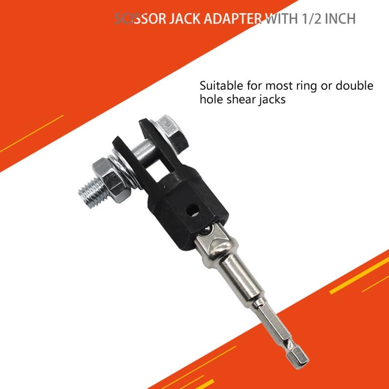 Scissor Jack Adapter+Drive Impact Wrench Tools 1/2 Inch Vanadium Steel Socket Drive Impact Wrench Kit