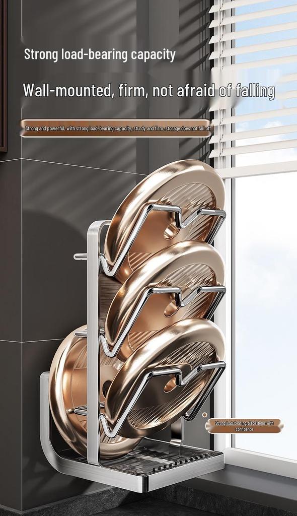 Wielofunkcyjny wiszący stojak kuchenny ze stali nierdzewnej z deską do krojenia i uchwytem na pokrywki do garnków