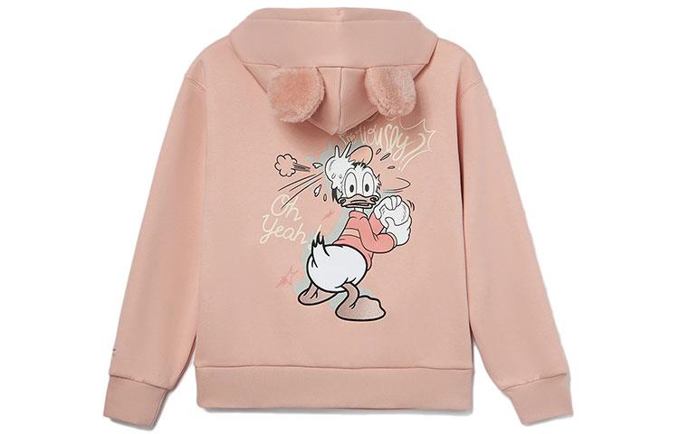 Li Ning X Disney Sweatshirts Women s Smoke Rose Pink Hooded Thickened Regular AWDR690-4 M