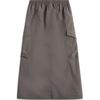 Li Ning Sports Lifestyle Series Solid Color Mid Waist Drawstring Comfortable Breathable Straight Casual Long Skirt Women Skirts ASKU128-2