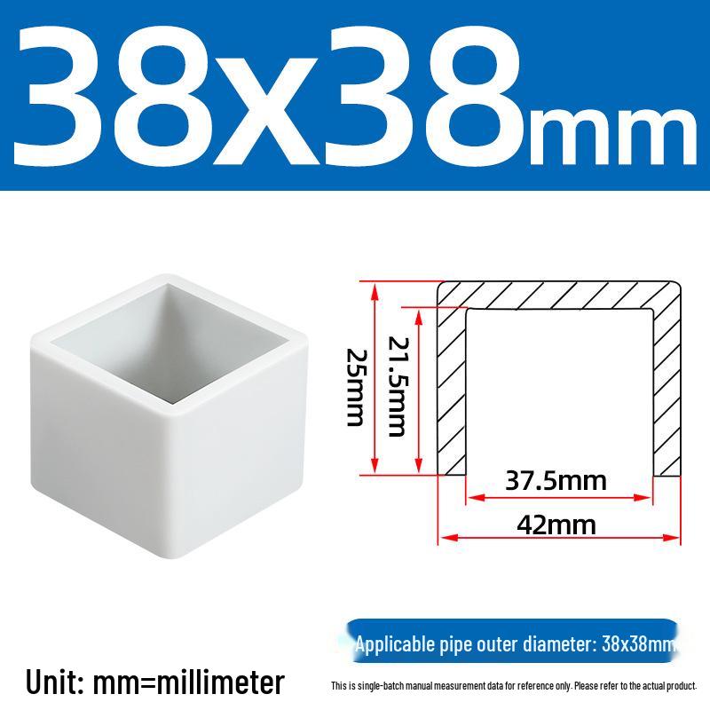 Silicone Anti-slip Chair Leg Cap - Heat Resistant, Square Rubber Sleeve for Steel Pipe with Protective Electroplated Finish