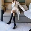 Fashion 2025 New High Heel Boots for Women's Spring Autumn and Winter New Fashion Soft Leather Versatile High Head Knee Length Boots