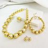 Elegant Korean Vintage Pearl Necklace Set Women Choker Chain Earrings Bracelet Wedding Bridal Formal Dress