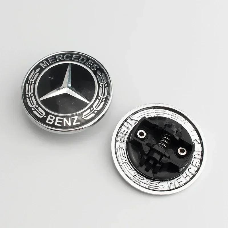 C200 E200 Neu 2025 Für Mercedes Benz 3D ABS 57mm Motorhaube Fronthaube Logo Auto Abzeichen Emblem Zubehör für Mercedes Benz W124 W140