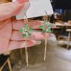 Summer Green Flower Fashionable and Elegant Earrings Temperament Versatile Sweet Stud Earrings Atmospheric Fresh Earrings