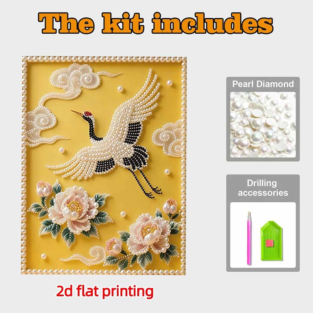 DIY Swan Pearl Art Painting for Home Wall Decor Pearl Gem Paintings Picture Arts Craft  for Adults/Beginners Gift Idea Home Decor Without Frame