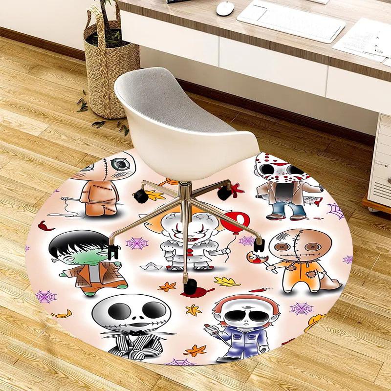

1pc Halloween Characters Round carpet, Made of Polyester,Perfect for Decorating Office Chairs, Living Rooms,fplt259 80cm by 80cm