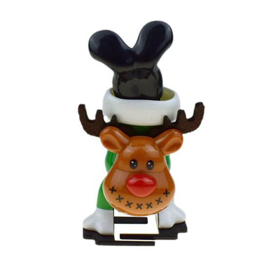 Mini Christmas Wind-Up Toy Bear/Santa Claus/Snowman/Reindeer Clockwork Chain Toy Plastic Running Jumping Movement Figures