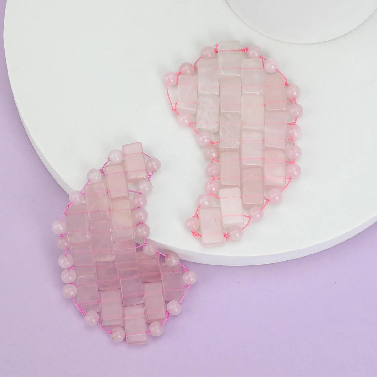 

Rose Quartz Eye Mask Eye Mask Natural Quartz Mask for Eliminate Wrinkles Puffiness Face Massage Relax Eyes Relieve Migraine