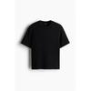 H M crocHeT Look T sHirT Regular fiT Black