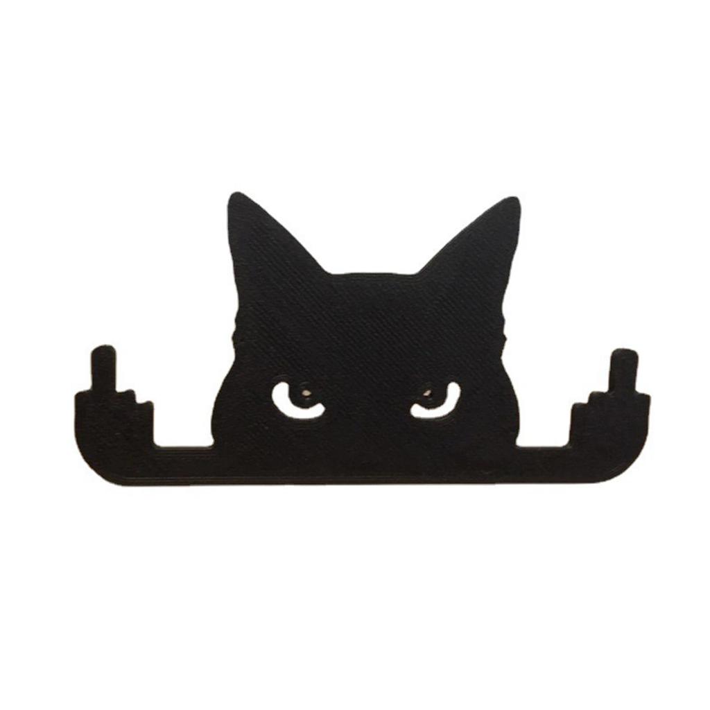 Middle Finger Black Cat, Wood Middle Finger Decoration, Smiling Middle Finger Statue, Housewarming Gift, Cat Desk Decor For Living Room, Bedroom, Home