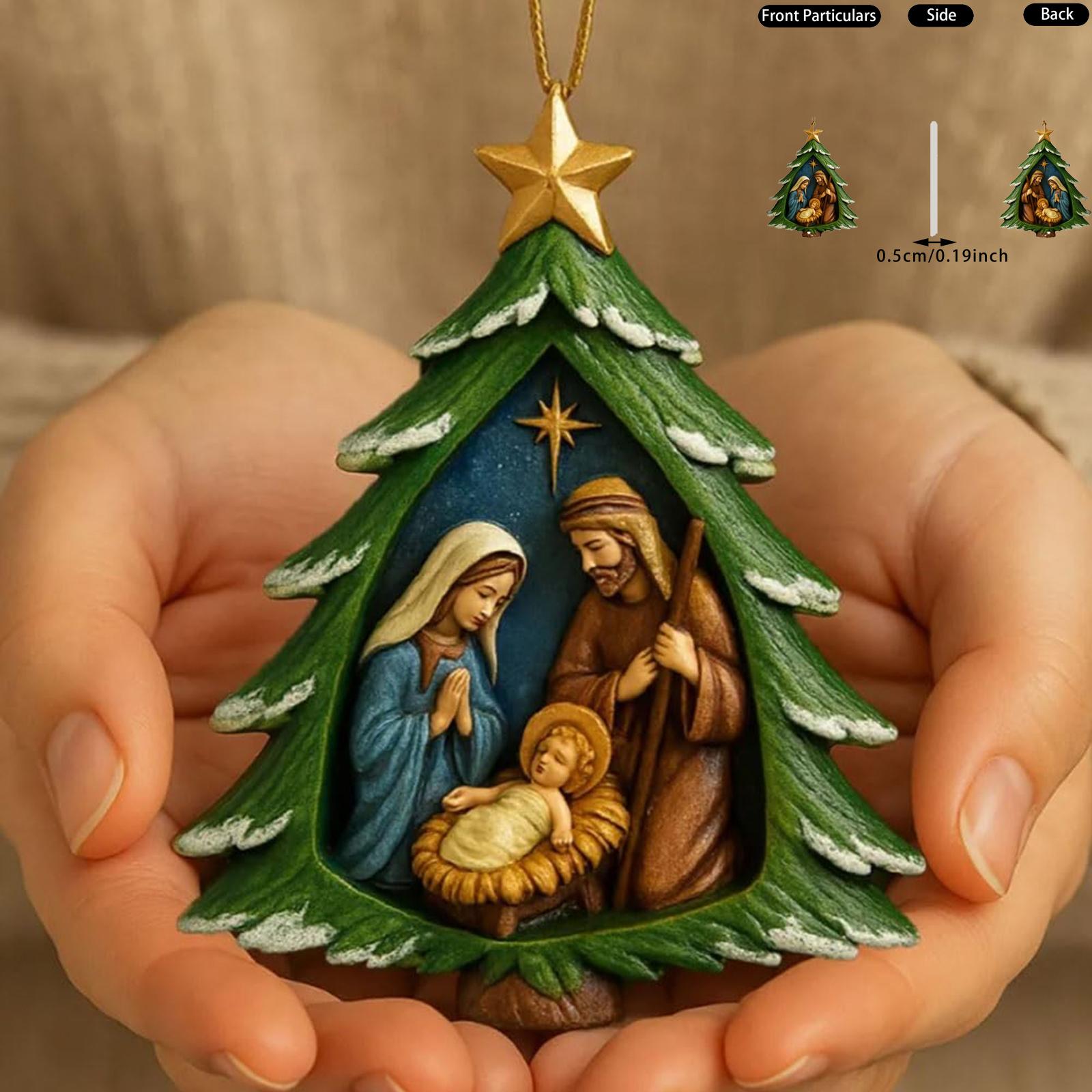 

Рождественское украшение в виде рождественского вертепа One Size зелёный