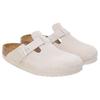 Birkenstock Boston Soft Footbed Suede Leather Narrow Antique White Unisex Sneakers 1027693