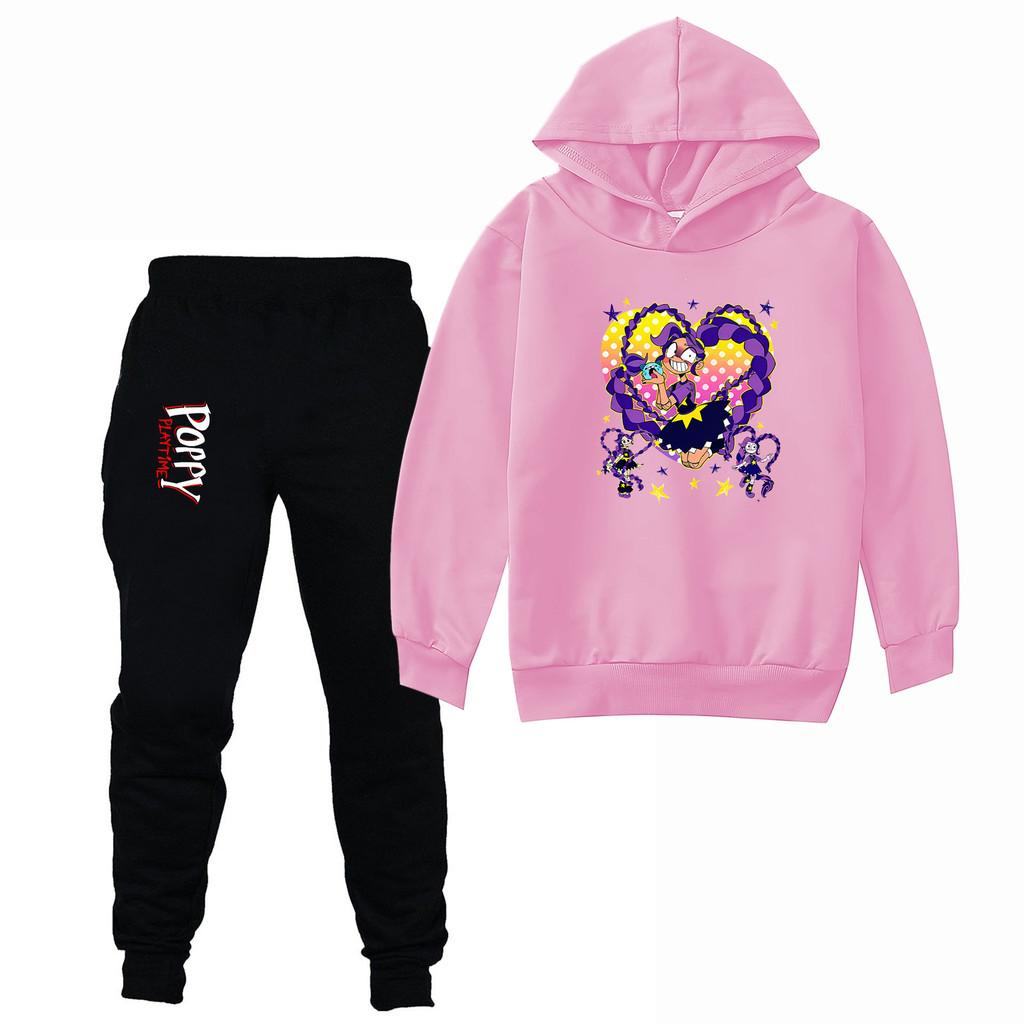 4142 Kids Girls Lily Lovebraids Print Long Sleeves Hoodies Pants Clothes Set