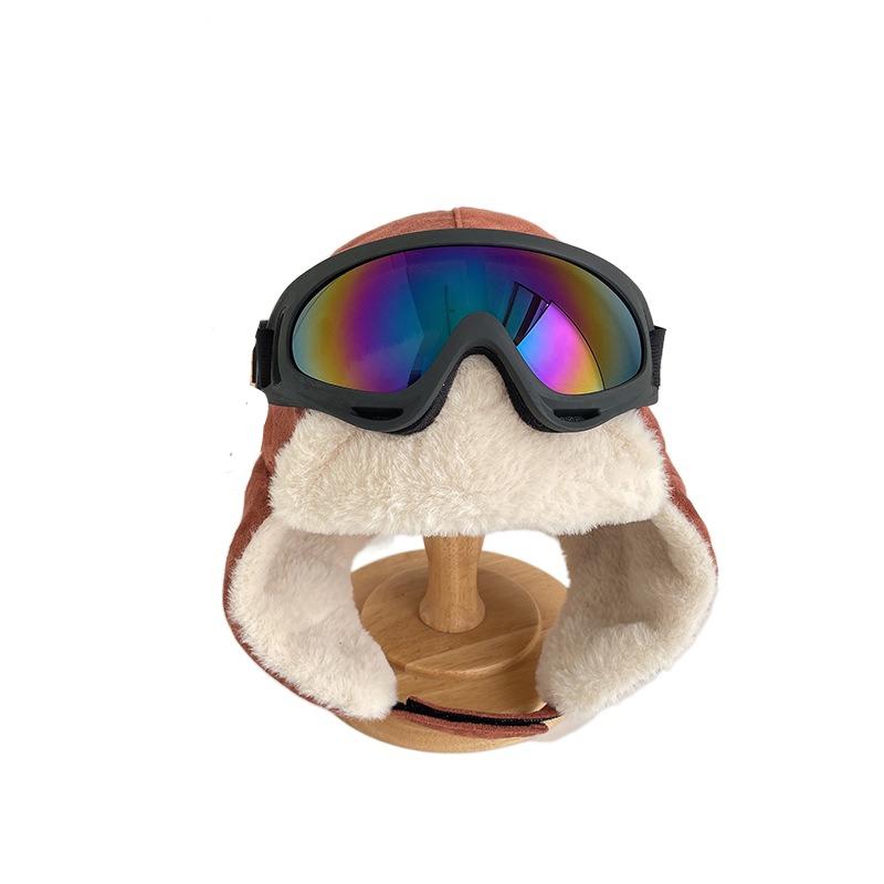 Warm Ear Protection Hats Cute Plush Pilot Hat Fashion Kids Bear Ears Hat  Children