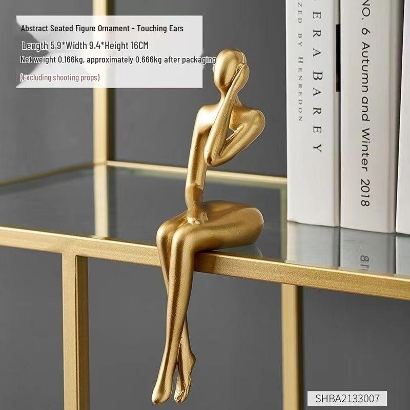 Luxuriöses abstraktes kreatives sitzendes Figurenornament für TV-Schrank oder Bücherregal