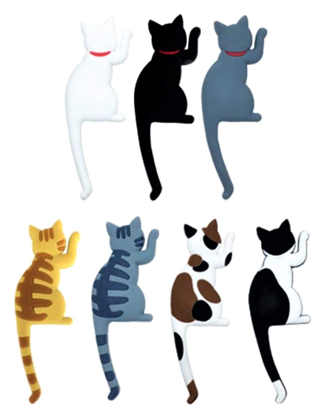 

Милые товары с котами Магнитный кошачий хвост Интерьер Легко приклеивается к прихожим и вертикальным поверхностям Набор из 7 [Pipitto] Крючки, Дизайн, Крючки, Холодильники,