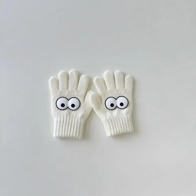 3-7Y Autumn Winter Children's Funny Gloves Autumn Winter Boys and Girls' Fingered Warm Knitted Woolen Five Finger Baby Gloves