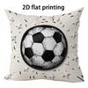 1pc Soccer Themed Throw Pillow Covers 2D Flat Printed Football Decorative Cushion Cases For Sports Fans Home Bedroom Decor