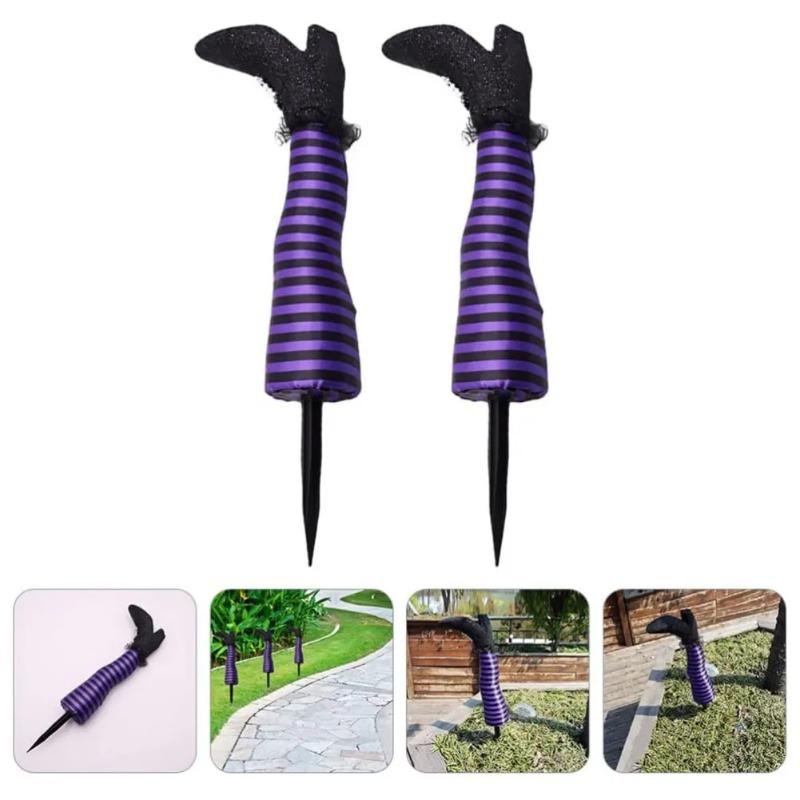 Halloween Lawn Outdoor Garden Decoration Props Evil Witch Legs Inverted Evil Witch Feet Boots Stakes Courtyard
