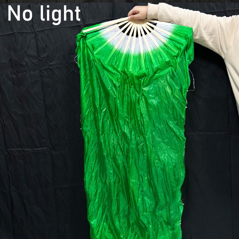 1.5M LED Dance Fan Belly Dance Ballet Fan Women Dance Party Stage Show Props LED Long Silk Fans Glowing Silk Cloth Hand Held Fan