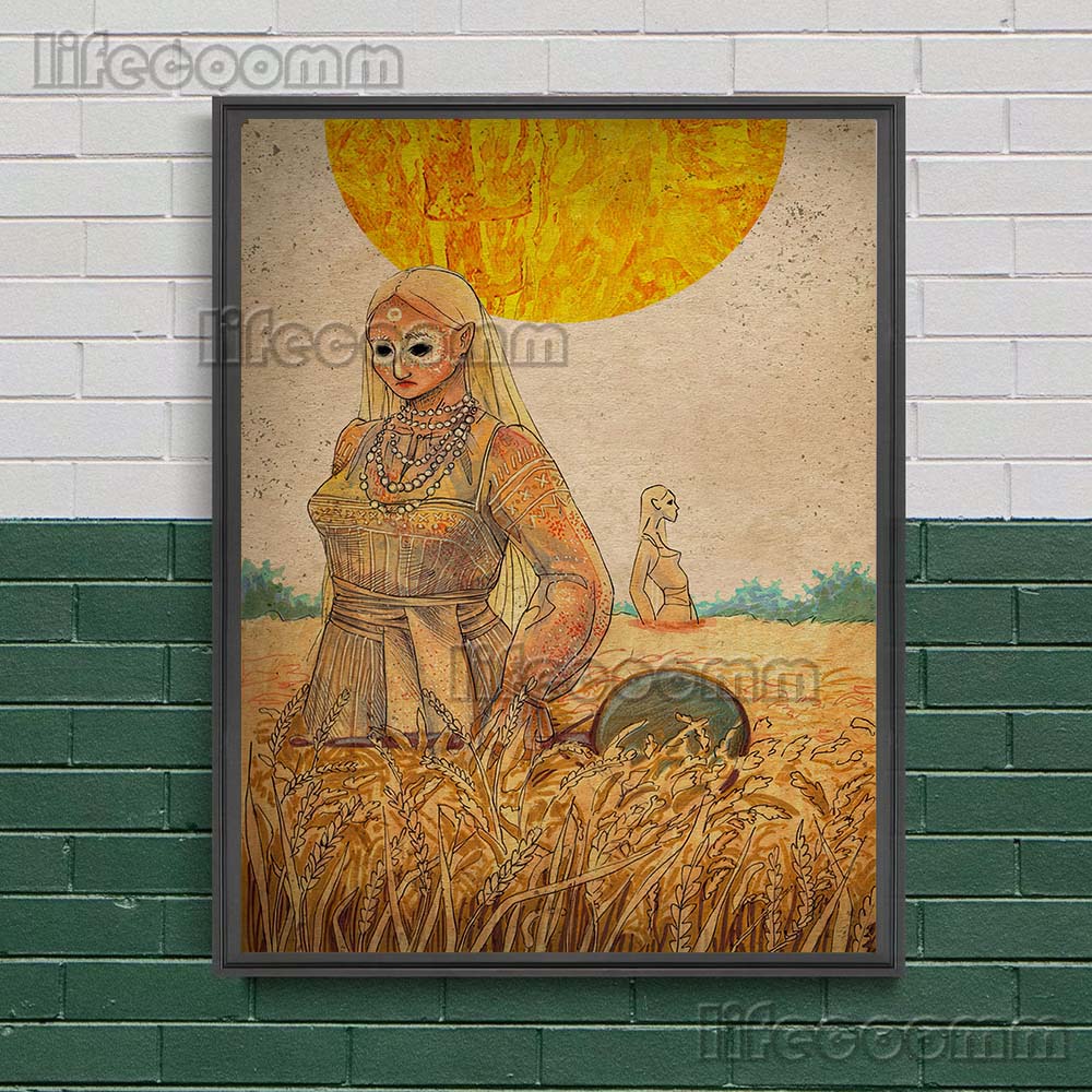 Mysterious Creature In Slavic Mythology Vintage Wall Art Canvas Painting Kikimora,Vodyanoy,Lady Midday Art Poster Prints Decor No Frame