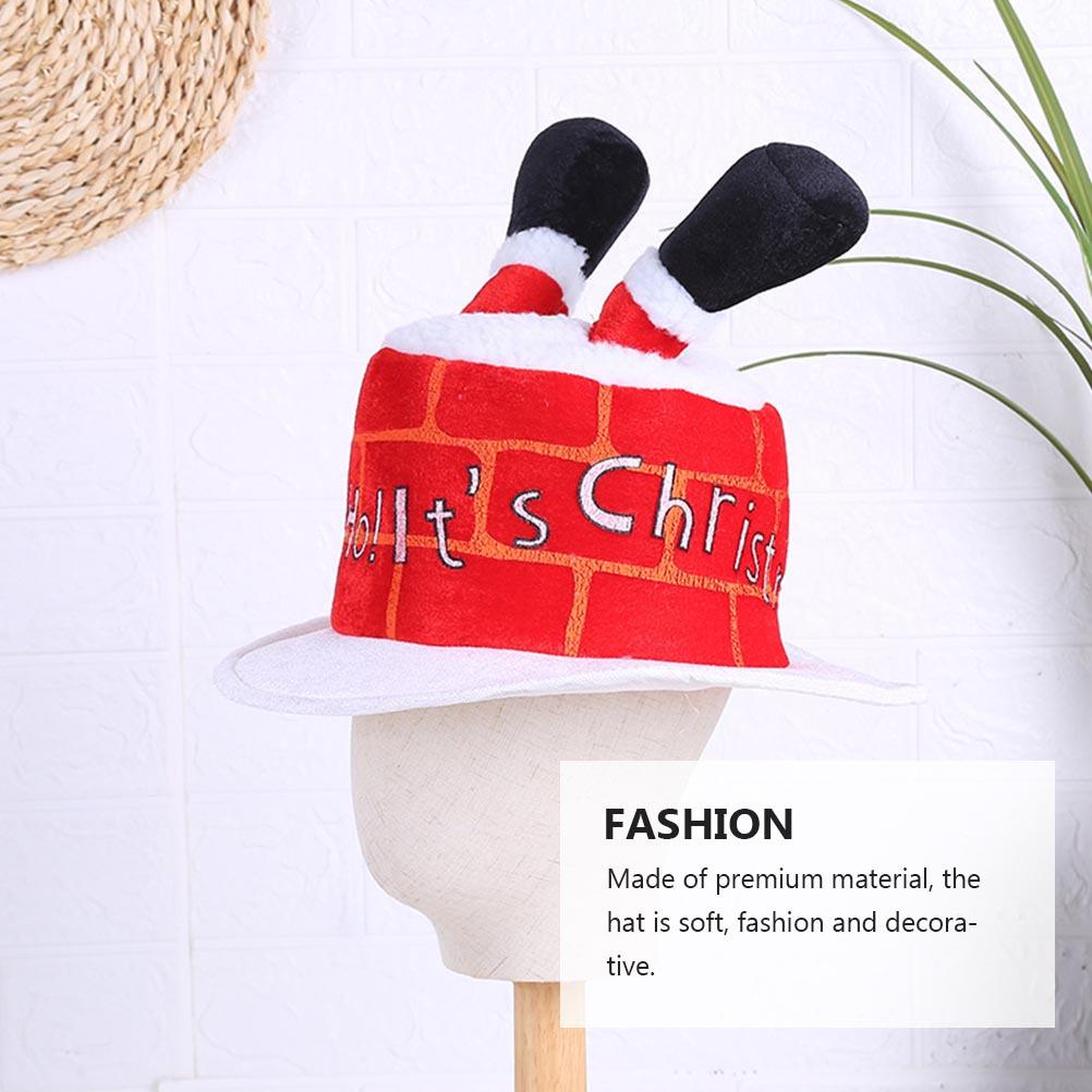 

1Pcs Red Christmas Chimney Hat Soft Breathable Decorative Xmas Holiday Party Cap Unique Santa Hat Photo Props Party Costume other
