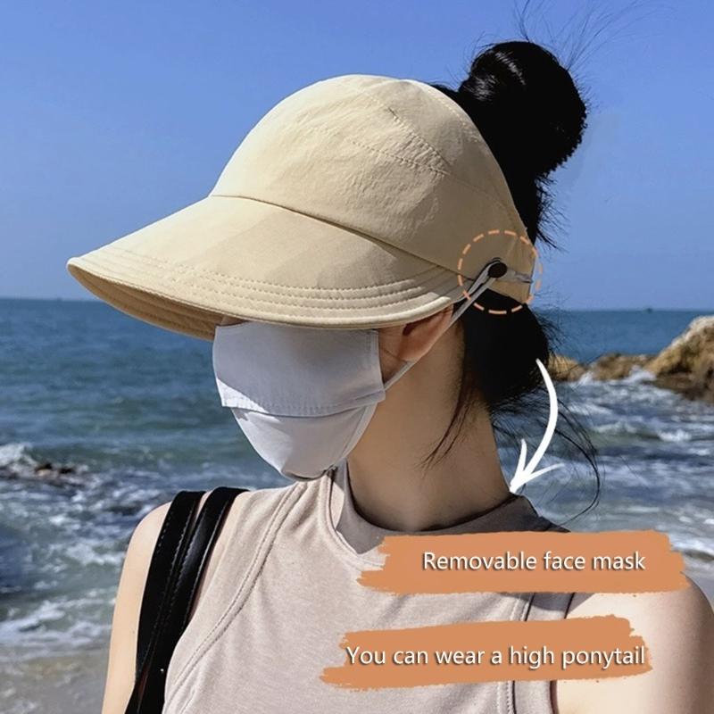 Sun Protective Ponytail Hat for Girl Women Sunproof Hat Sport Beach Hat Breathable Outdoor Baseball Hat Camping Visor Hat