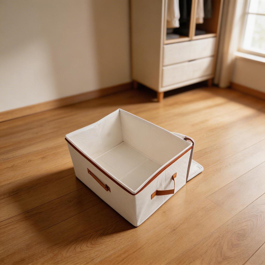 Collapsible Storage Box with Lid for Clothes Organization Large Capacity Foldable Design for Under Bed or Shelf Storage