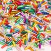 2x6mm Colorful Silver Core Czech Glass Seed Bugle Beads Tube Spacer Beads For Jewelry Making Garment Sewing Accessory